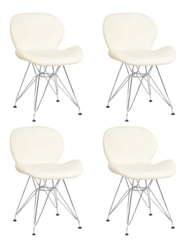 Набор 4 шт Стул обеденный DOBRIN BUTTERFLY CHROME (ножки хром, цвет кремовый) цвет сиденья кремовый, цвет основания хромированная сталь Dobrin, кремовый/экокожа, ножки/металл/, размеры - *715**** Набор 4 шт Стул обеденный DOBRIN BUTTERFLY CHROME (ножки хром, цвет кремовый) цвет сиденья кремовый, цвет основания хромированная сталь Dobrin, кремовый/экокожа, ножки/металл/, размеры - *715****