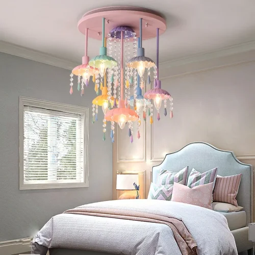 Люстра подвесная RAINBOW HANG 140971-26 ImperiumLoft разноцветная на 7 ламп, основание розовое в стиле современный  фото 6