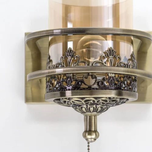 Бра с выключателем Ориент CL464313 Citilux янтарный прозрачный на 1 лампа, основание бронзовое в стиле классический  фото 3