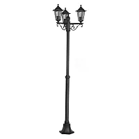 Парковый светильник 22145 LATERNA 4 Eglo уличный IP44 чёрный 3 лампы, плафон прозрачный в стиле классический E27
