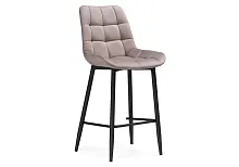 Полубарный стул Алст К латте / черный 502279 Woodville, бежевый/велюр, ножки/металл/чёрный, размеры - ****500*580