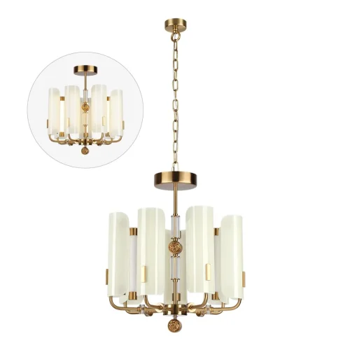 Люстра подвесная Lion 5467/35L Odeon Light белая коричневая на 1 лампу, основание античное бронза в стиле современный эклектика арт-деко 