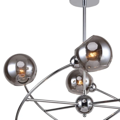 Люстра на штанге Rimula 2342-8P F-promo серая на 8 ламп, основание хром в стиле современный шар фото 6