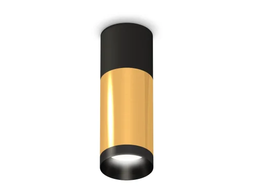 Светильник накладной Techno spot XS6327040 Ambrella light жёлтый золотой 1 лампа, основание чёрное в стиле современный круглый