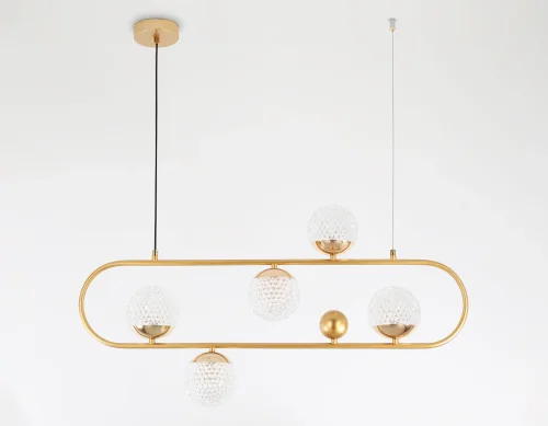 Светильник подвесной TR5433 Ambrella light прозрачный 5 ламп, основание золотое в стиле современный шар фото 4