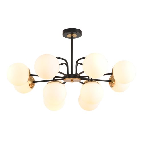 Люстра потолочная Elrona 8375/12C Lumion белая на 12 ламп, основание чёрное в стиле современный шар фото 8