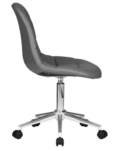 Офисное кресло набор 2 шт. SET-2 9800-LM MONTY, цвет серый Dobrin, /экокожа, ножки/металл/хром, размеры - 820*930***620*620 фото 4