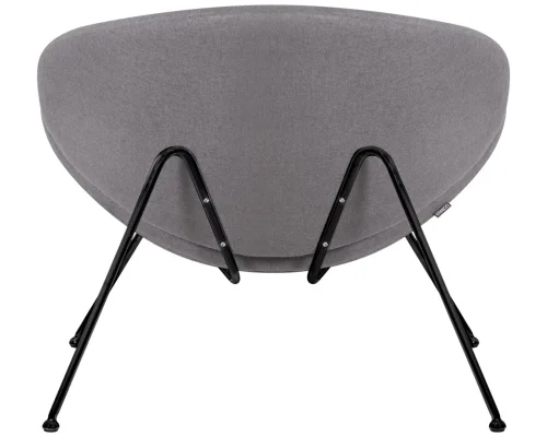 Кресло дизайнерское  72-LMO EMILY, цвет сиденья серый (AF7), цвет основания черный Dobrin, серый/ткань, ножки/металл/чёрный, размеры - ****810*780 фото 5