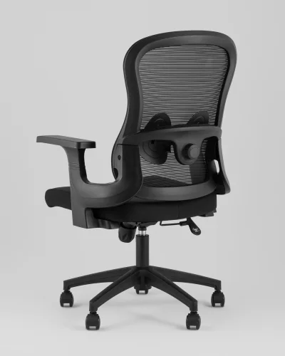 Кресло офисное TopChairs Petal, черный УТ000040045 Stool Group, чёрный/сетка текстиль, ножки/полимер/чёрный, размеры - 960*1160**** фото 4