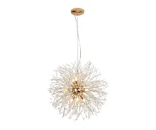 Люстра подвесная Дали 08455-9,33 Kink Light прозрачная на 9 ламп, основание золотое в стиле флористика современный ветви