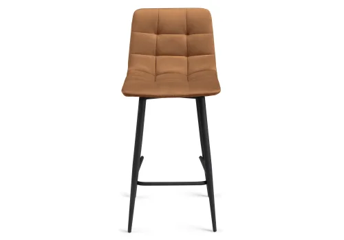 Полубарный стул Чилли К кирпичный / черный 571409 Woodville, кирпичный/велюр, ножки/металл/чёрный, размеры - ****430*420 фото 2
