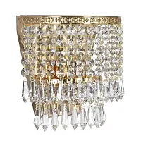 Бра хрустальный Stella E 2.10.501 G Arti Lampadari без плафона прозрачный 1 лампа, основание золотое в стиле классический 