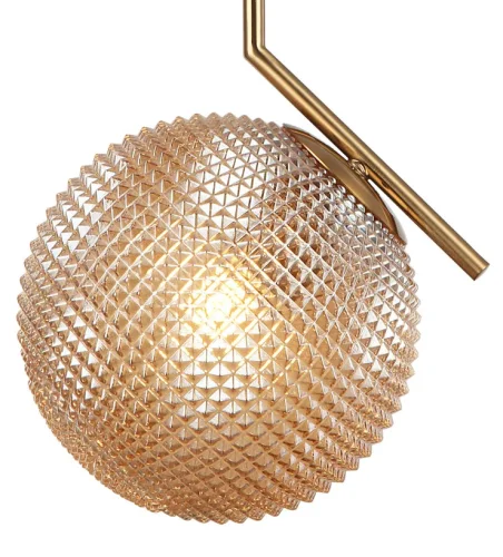 Светильник подвесной Pizano 2131/03/01P Stilfort бежевый 1 лампа, основание золотое в стиле модерн шар фото 2