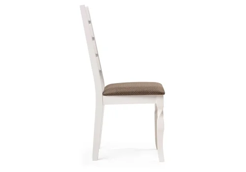 Деревянный стул Vengen butter white / brown 15081 Woodville, коричневый/ткань, ножки/дерево/белый, размеры - ****460*550 фото 3