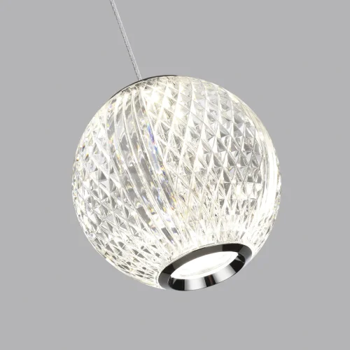 Светильник подвесной LED Crystal 5007/5LA Odeon Light прозрачный 1 лампа, основание хром в стиле современный шар фото 8