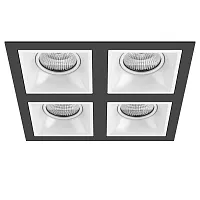 Светильник точечный Domino Quadro D54706060606 Lightstar белый 4 лампы, основание чёрное в стиле хай-тек современный 