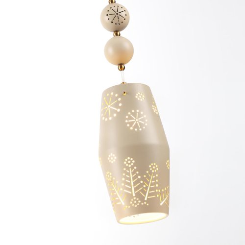 Светильник подвесной Karelia 5444/1B Odeon Light бежевый на 1 лампу, основание латунь в стиле современный эклектика восточный арт-деко фото 7