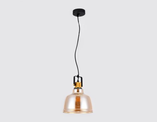 Светильник подвесной TR3526 Ambrella light янтарный 1 лампа, основание чёрное в стиле современный лофт  фото 3