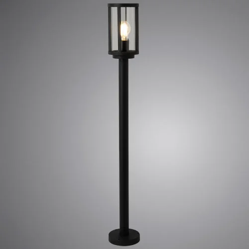 Парковый светильник Hugo A1036PA-1BK Arte Lamp уличный IP54 чёрный 1 лампа, плафон прозрачный в стиле современный E27 фото 2