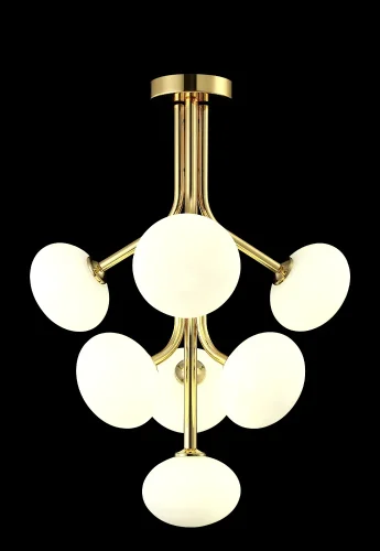 Светильник подвесной ALICIA SP7 GOLD/WHITE Crystal Lux белый 7 ламп, основание золотое в стиле современный  фото 6