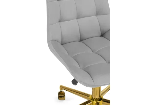 Компьютерное кресло Честер светло-серый (california 900)/ золото 533182 Woodville, серый/велюр, ножки/металл/золотой, размеры - *920***490*600 фото 7