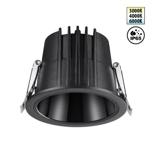 Светильник точечный LED Lang 359425 Novotech чёрный на 1 лампу, основание чёрное в стиле современный хай-тек круглый