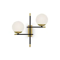 Бра Nostalgia MOD050WL-02G Maytoni белый на 2 лампы, основание матовое золото в стиле современный Бра Nostalgia MOD050WL-02G Maytoni белый на 2 лампы, основание матовое золото в стиле современный