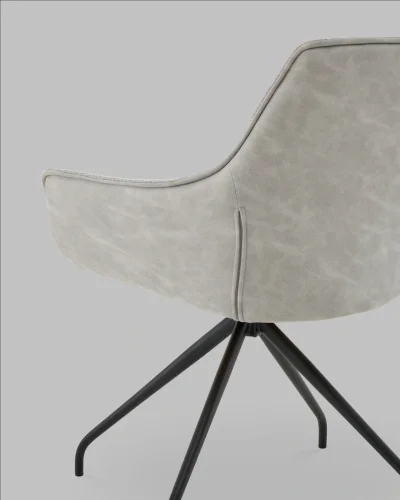 Кресло вращающееся Кимберли рогожка/замша серый УТ000041750 Stool Group, серый/рогожка замша, ножки/металл/чёрный, размеры - *****мм фото 6