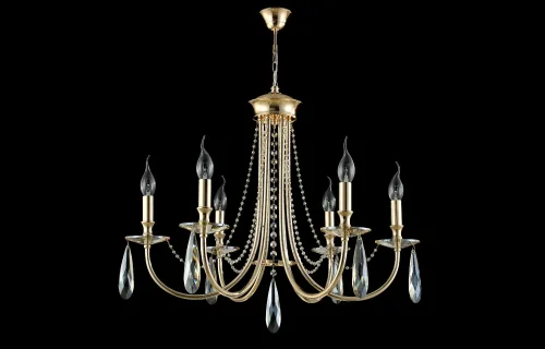 Люстра подвесная VICTORIA SP6 GOLD/AMBER Crystal Lux без плафона на 6 ламп, основание золотое в стиле арт-деко фото 2