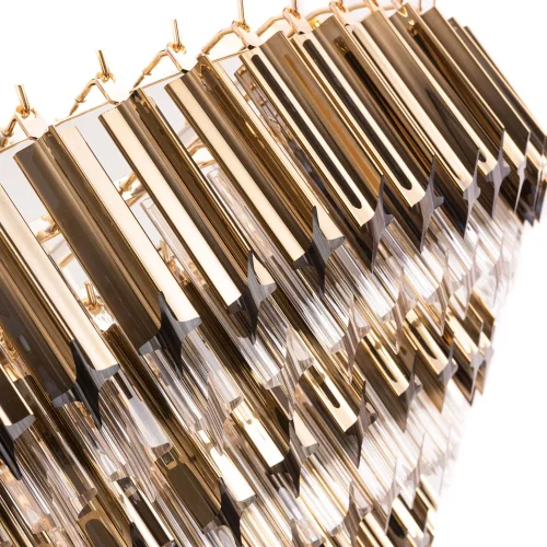 Люстра подвесная хрустальная Frizzante 1683/01 LM-10 Divinare золотая прозрачная на 10 ламп, основание золотое в стиле арт-деко  фото 4