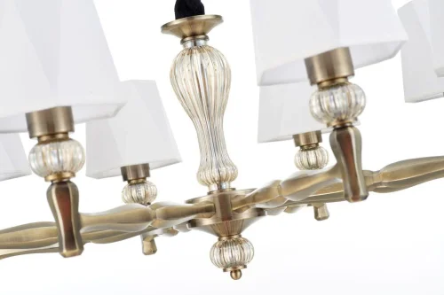 Люстра подвесная 672/8S Brass Escada белая на 8 ламп, основание бронзовое в стиле современный  фото 2