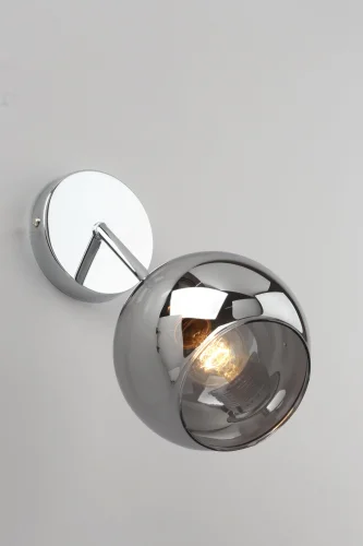 Бра Ellera OML-94101-01 Omnilux серый на 1 лампа, основание хром в стиле лофт  фото 3