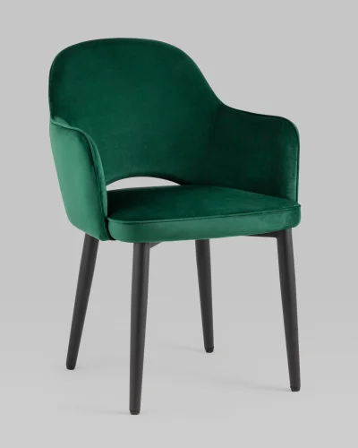 Стул Венера NEW, велюр изумрудный УТ000037245 Stool Group, голубой/велюр, ножки/металл/чёрный, размеры - ****585*645 фото 4