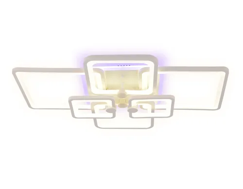 Люстра потолочная LED с пультом FA5306 Ambrella light белая на 1 лампа, основание белое в стиле хай-тек современный с пультом квадраты