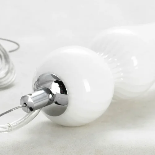 Светильник подвесной LSP-8501 Lussole белый 1 лампа, основание хром в стиле современный выдувное фото 4