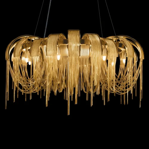 Люстра подвесная Volver 10404/800 GD LOFT IT золотая на 8 ламп, основание золотое в стиле арт-деко цепочки фото 6