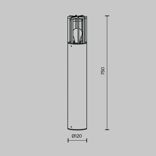 Парковый светильник Barrel O453FL-01GF Maytoni уличный IP54 графит на 1 лампу, плафон прозрачный в стиле хай-тек современный E27 фото 8