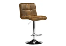 Барный стул Paskal brown / chrome 15825 Woodville, коричневый/ткань, ножки/металл/хром, размеры - *1090***430*430