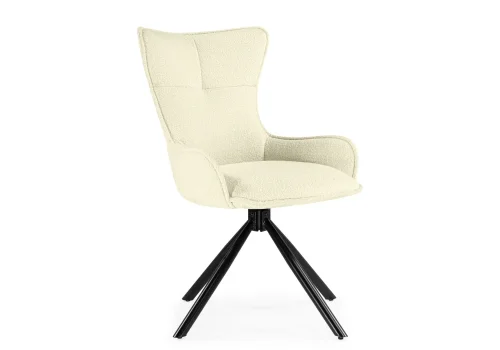 Стул на металлокаркасе Chicago cream / black 15829 Woodville, кремовый/велюр, ножки/металл/чёрный, размеры - ****550*550мм фото 3