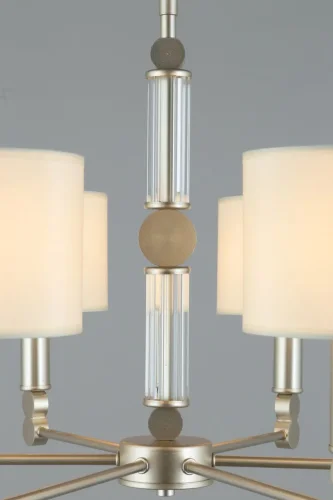 Люстра подвесная Scario OML-64513-06 Omnilux бежевая на 6 ламп, основание бежевое в стиле классический  фото 5