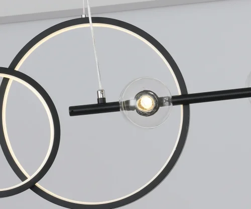 Светильник подвесной Иона 09408-5,19 Kink Light прозрачный 5 ламп, основание чёрное в стиле современный лофт молекула шар фото 2