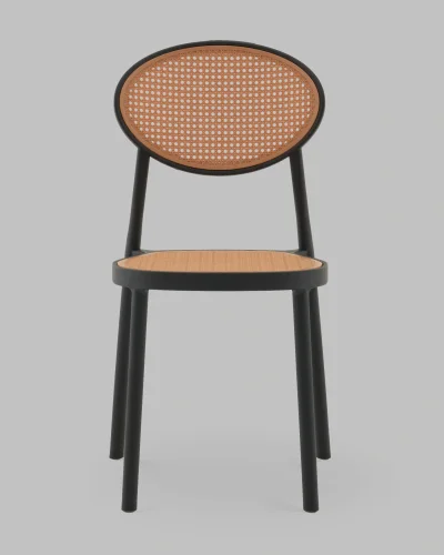 Стул Junie, пластиковый, чёрный УТ000040846 Stool Group, коричневый/пластик, ножки/металл/коричневый, размеры - *870****