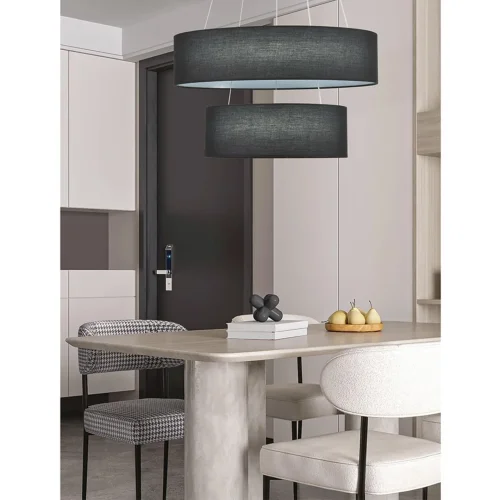 Светильник подвесной LED Kava 8371/40L Lumion чёрный на 1 лампу, основание чёрное в стиле минимализм кольца фото 3