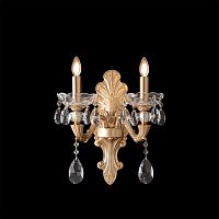 Бра ELIZABETH AP2 BRASS Crystal Lux без плафона на 2 лампы, основание прозрачное латунь в стиле классический 