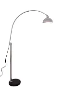 Торшер Masito LDF 5107 Lumina Deco изогнутый серебряный на 1 лампу, основание серебряное в стиле современный 