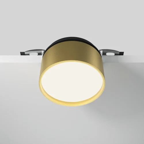 Светильник точечный LED Onda DL024-12W4K-BMG Maytoni матовый золото на 1 лампу, основание матовое золото чёрное в стиле современный хай-тек круглый фото 4