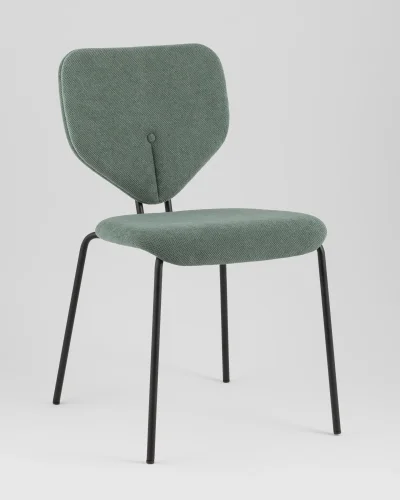 Стул обеденный Masey, зеленый УТ000039581 Stool Group, зелёный/рогожка, ножки/металл/чёрный, размеры - *****