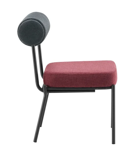 Стул обеденный Ponpoun, тёмно-серый, бордо УТ000040467 Stool Group, бордовый/шенилл, ножки/металл/чёрный, размеры - *830***510*660 фото 3