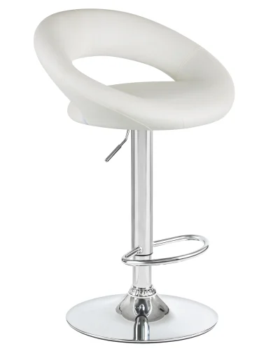 Стул барный набор 2 шт. SET-2 5001-LM MIRA , цвет сиденья белый, цвет основания хром Dobrin, /экокожа, ножки/металл/хром, размеры - 790*1020***535*470 фото 3 Стул барный набор 2 шт. SET-2 5001-LM MIRA , цвет сиденья белый, цвет основания хром Dobrin, /экокожа, ножки/металл/хром, размеры - 790*1020***535*470 фото 3