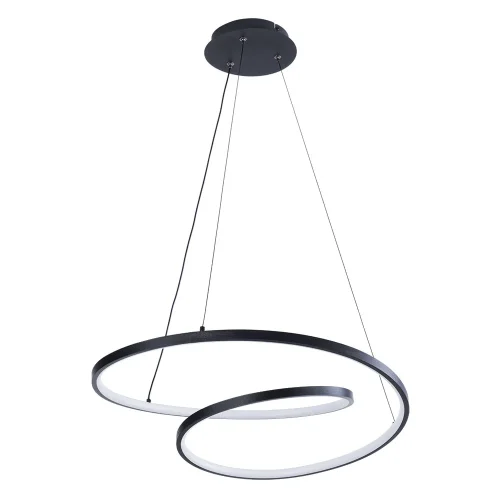 Люстра подвесная LED с пультом Millo A3893SP-30BK Arte Lamp чёрная на 1 лампу, основание чёрное в стиле современный хай-тек минимализм с пультом